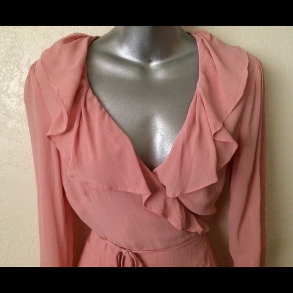 Reformation Sexy Chic Soft Pink Wrap-Dress - Picture 3 of 8